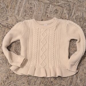 GAP Ivory Cable Knit 100% Organic Cotton Sweater